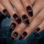 New Halloween wear armor spider flash manicure short almond press on nails 365nails