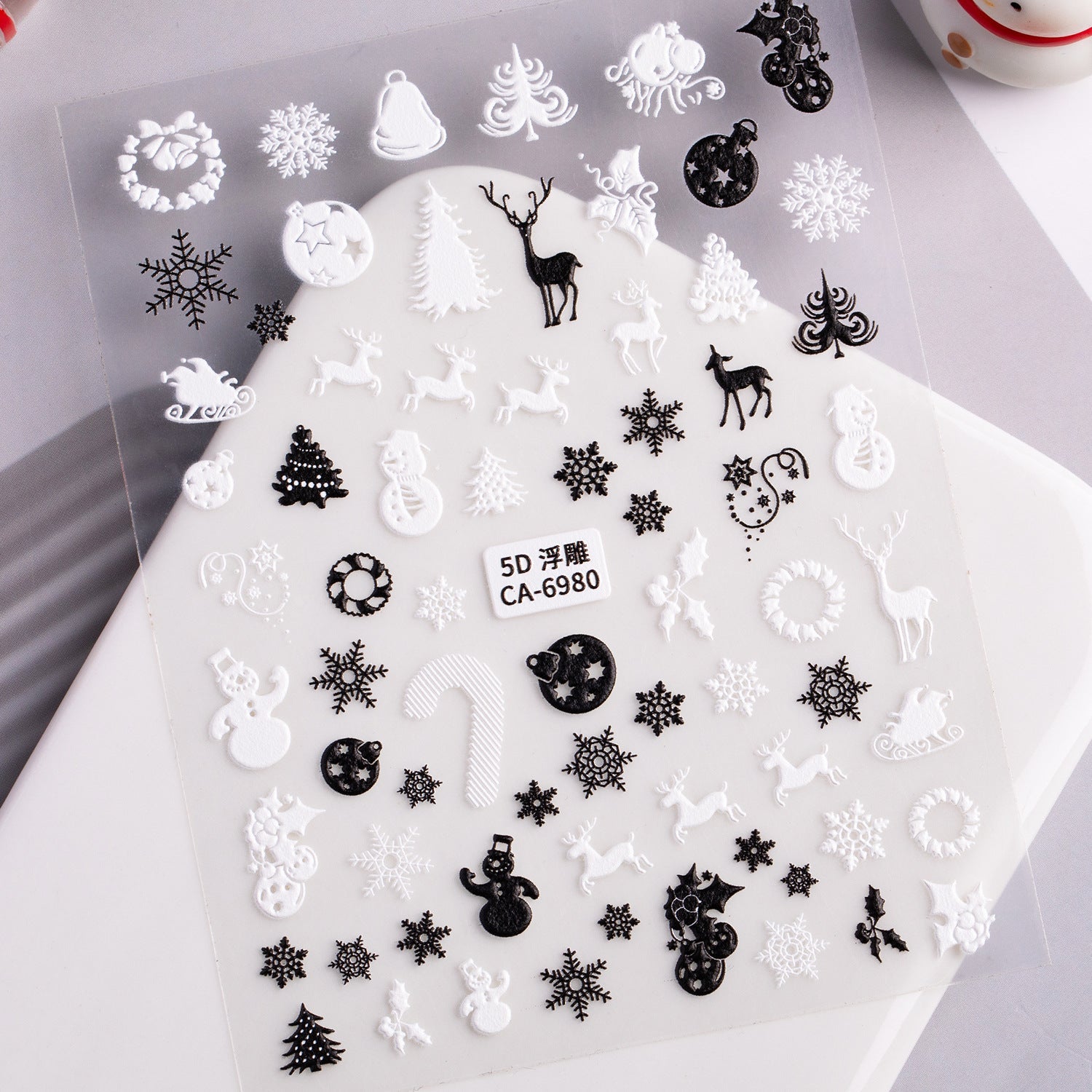 Christmas Snowman Nail Art