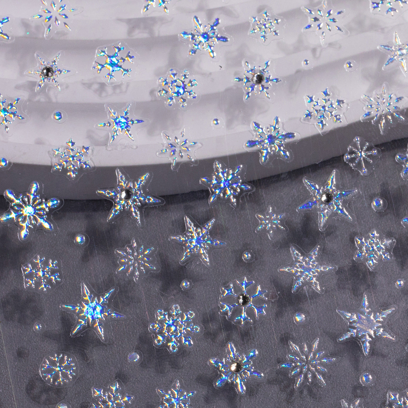 Silver Snowflake Nail Art