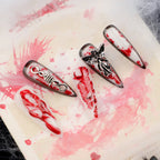 Halloween extra long pointed nail art, hot-selling angels in Europe and America, wearing nail 3D smudging fake – Image 2