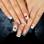 Nail Patch Wear Nail Halloween Nail Art White French Black Edge Ghost Love Cobweb Wear Nail Art 365nails