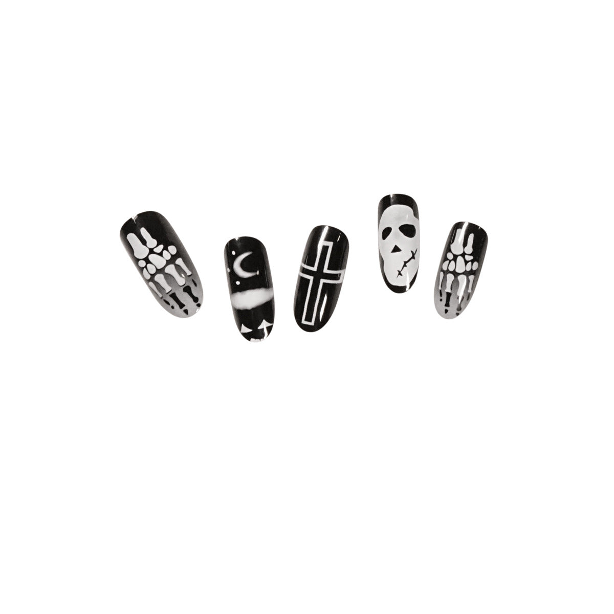 Halloween Round Nail Collection Press on nails Art Finished Products Press on Nails Fake Nails Nail Art Patches – Image 5