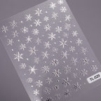 Silver Snowflake Nail Art
