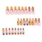Nail Piece Wear Nail Halloween Nail Art Spider Rhinestone Spider Web White Ghost Pumpkin Press on nails 365nails – Image 4