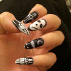 Halloween Round Nail Collection Press on nails Art Finished Products Press on Nails Fake Nails Nail Art Patches – Image 6
