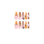 Nail Piece Wear Nail Halloween Nail Art Spider Rhinestone Spider Web White Ghost Pumpkin Press on nails 365nails – Image 5