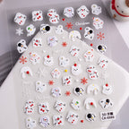 Christmas Snowman Nail Art