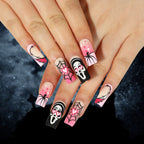 Nail piece Wear nail Halloween nail art pink gradual change love pumpkin spider web skeleton press on nails 365nails