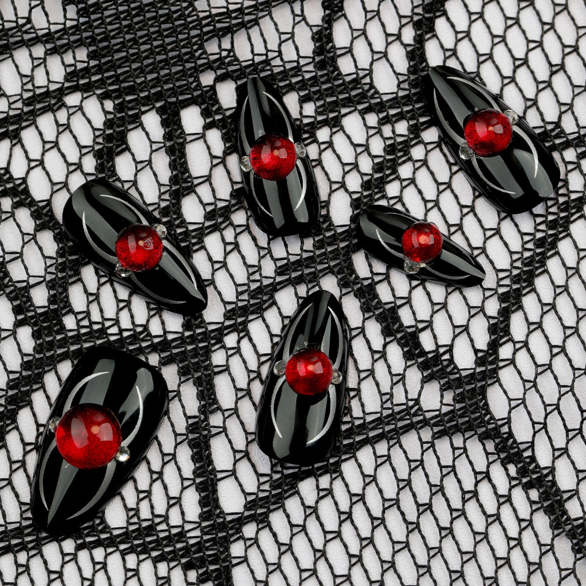 New Halloween wear armor spider flash manicure short almond press on nails 365nails – Image 5