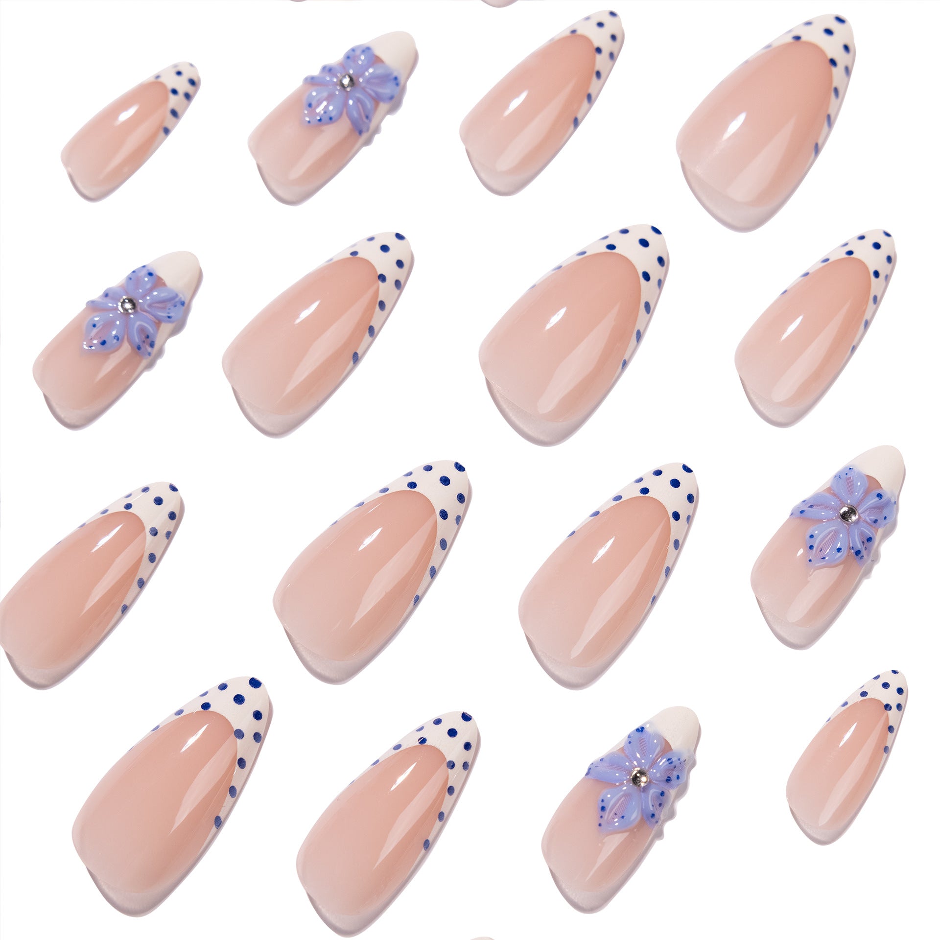 Blue Floral Polka