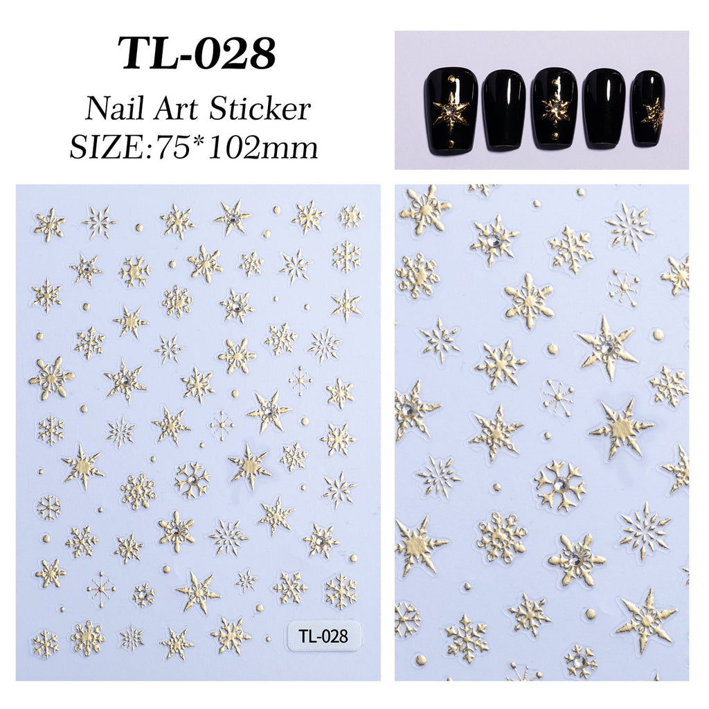 Silver Snowflake Nail Art