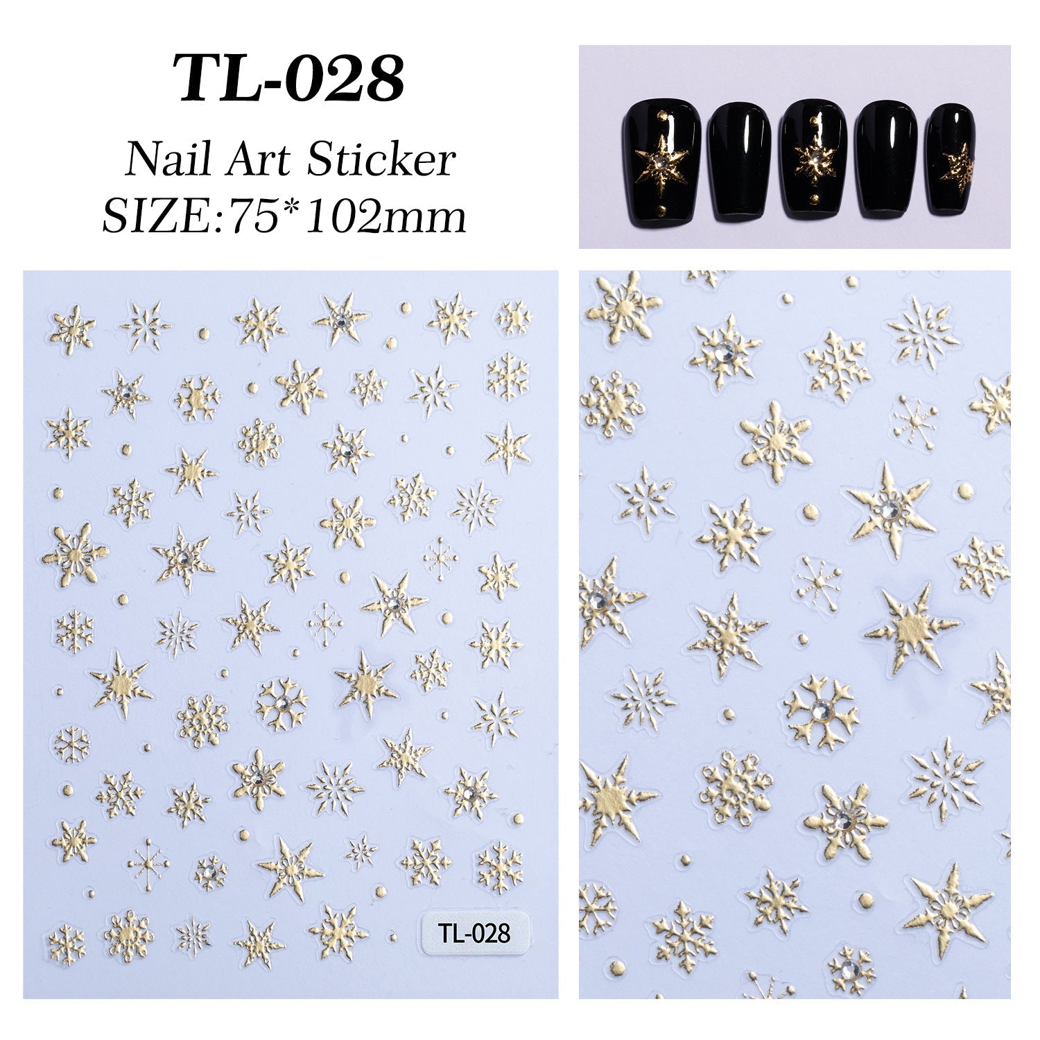 Silver Snowflake Nail Art