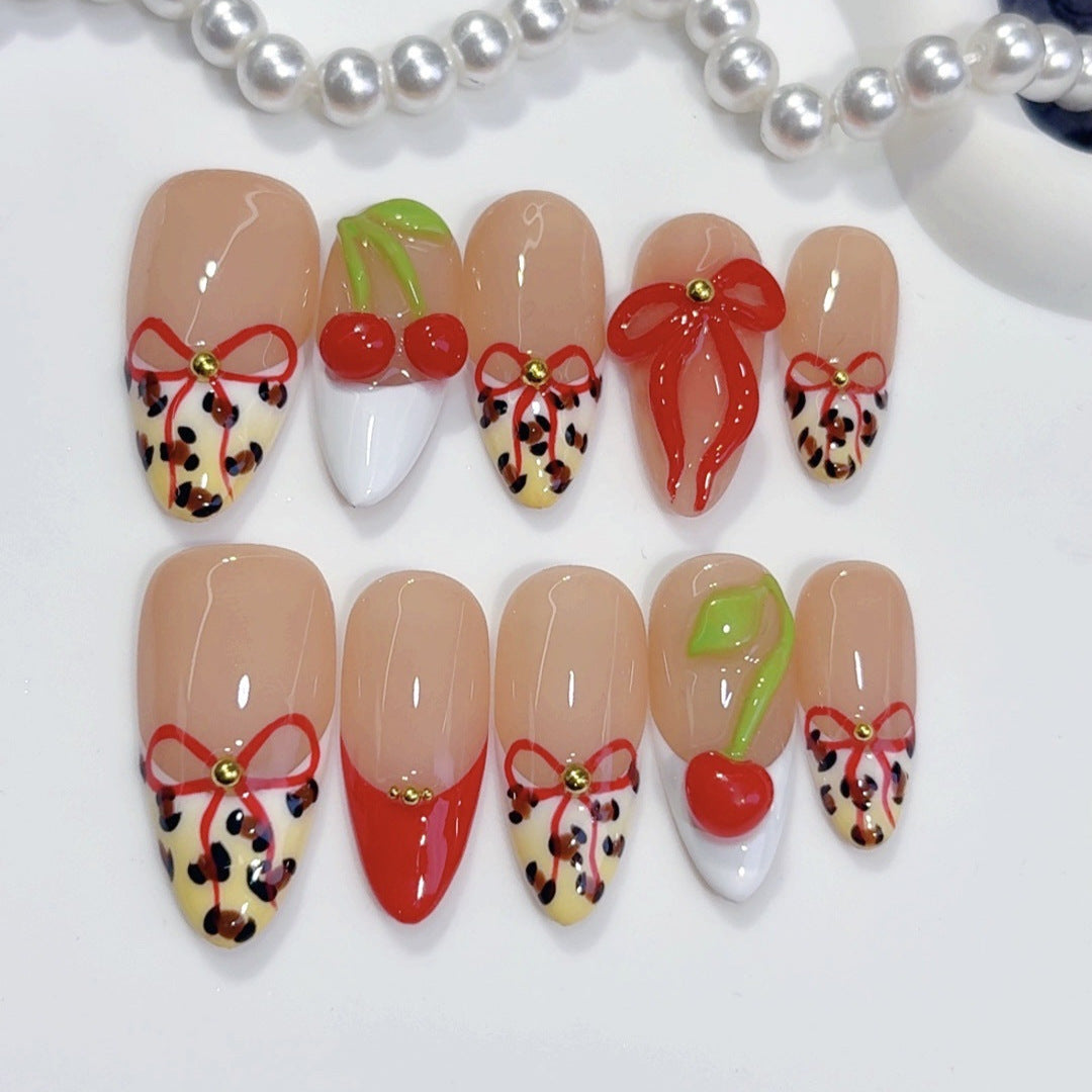 Cherry Leopard Bow