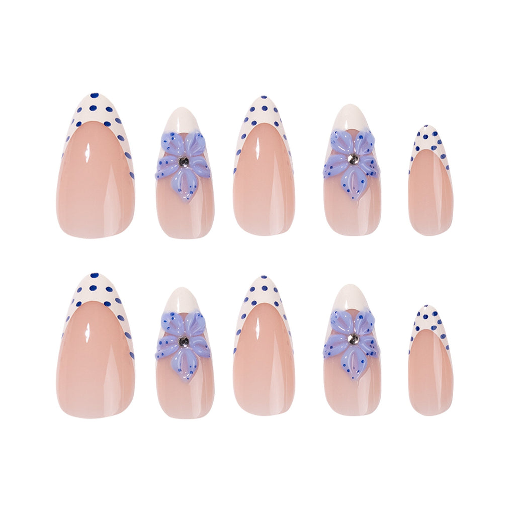 Blue Floral Polka