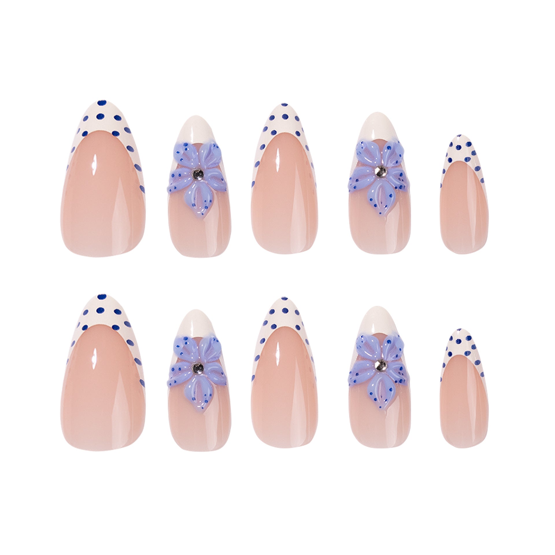 Blue Floral Polka