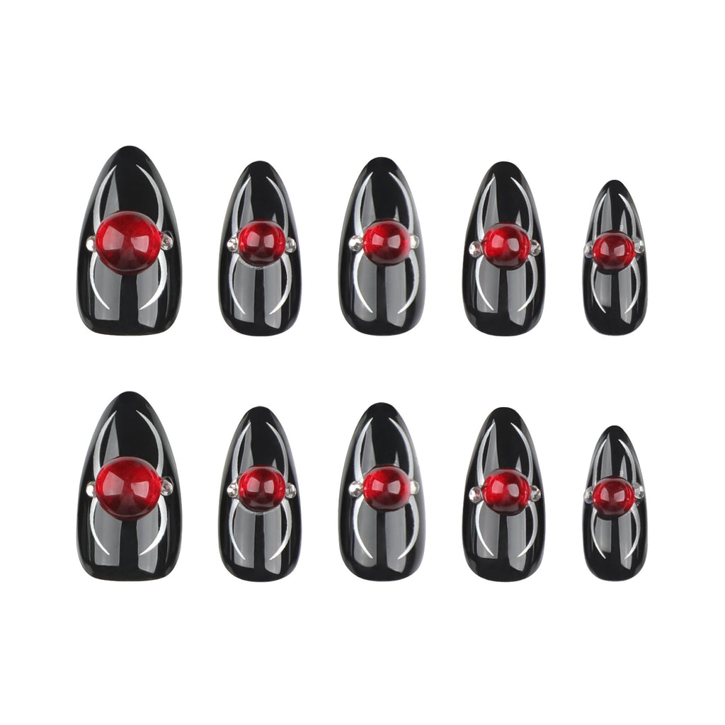 New Halloween wear armor spider flash manicure short almond press on nails 365nails – Image 8
