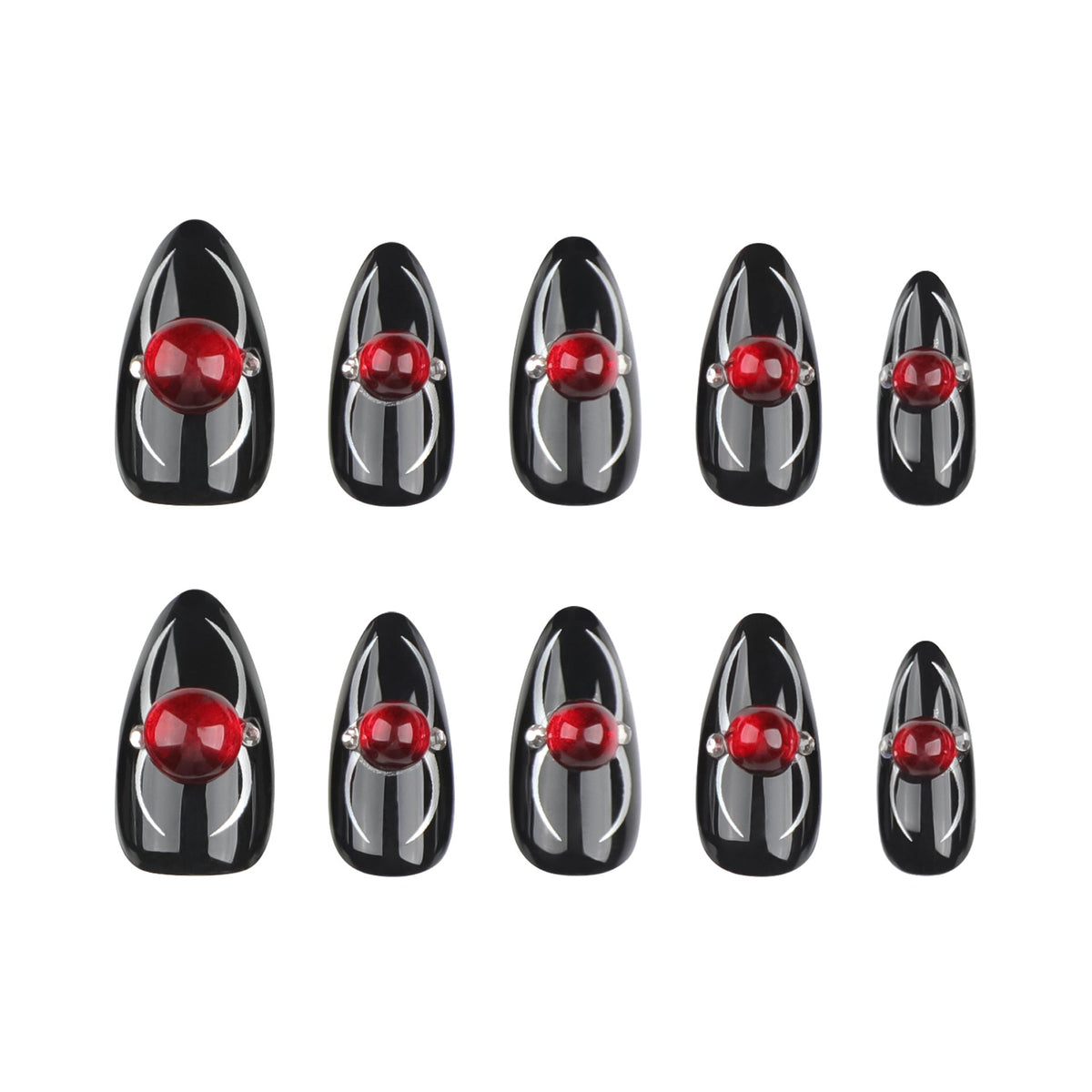 New Halloween wear armor spider flash manicure short almond press on nails 365nails – Image 8