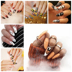 Halloween Round Nail Collection Press on nails Art Finished Products Press on Nails Fake Nails Nail Art Patches Nail Patches