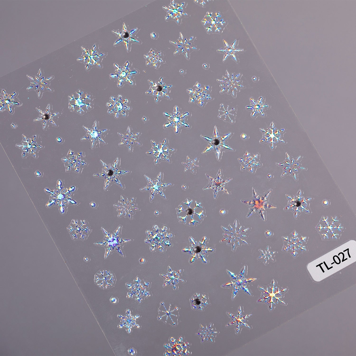 Silver Snowflake Nail Art