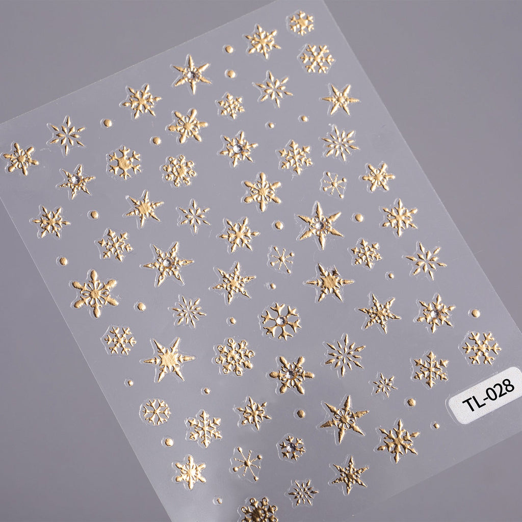 Silver Snowflake Nail Art