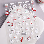 Christmas Snowman Nail Art