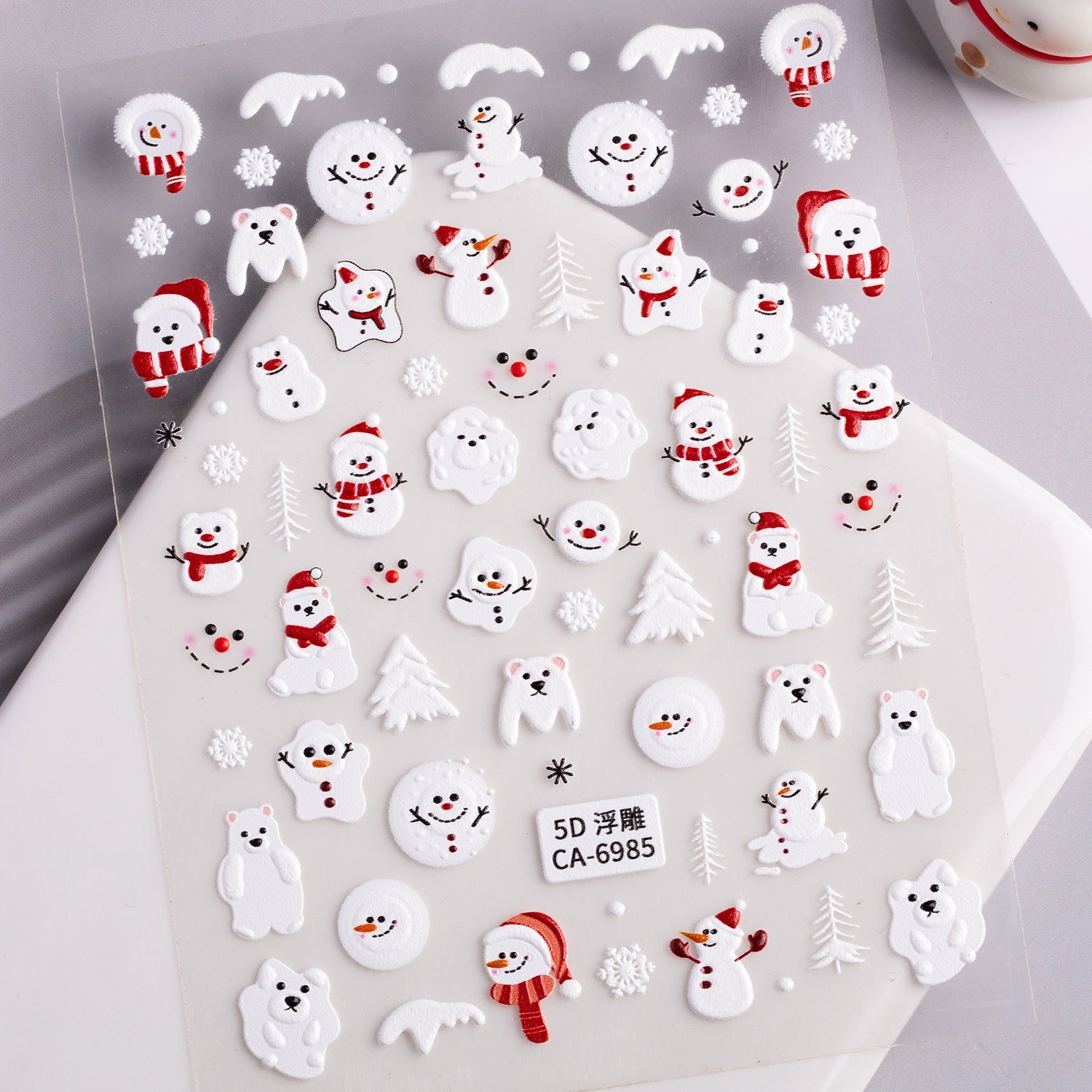 Christmas Snowman Nail Art