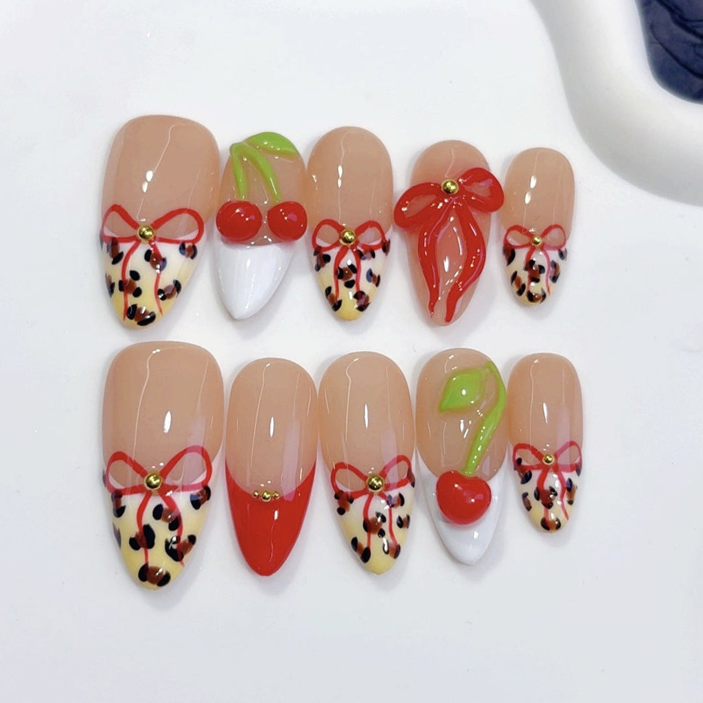 Cherry Leopard Bow