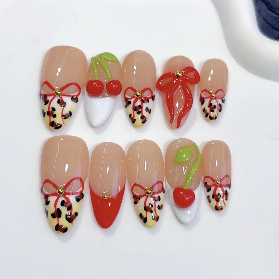 Cherry Leopard Bow